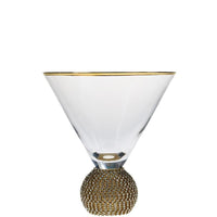 Gold Rim Crystal Goblet with Jewel Accent – Luxury Champagne, Wine & Dessert Glass