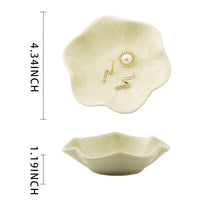 Ceramic Flower Jewelry Dish – Wavy Petal Trinket Tray Decorative Vanity Storage