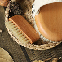 Solid Wood Nail Brush with Pure Boar Bristles, Heavy-Duty Cleaning Brush