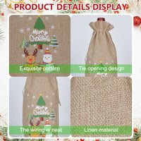 Christmas Wine Gift Bag – Drawstring Bottle Gift Sack for Wine & Champagne