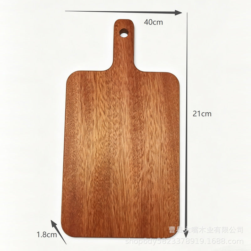 Solid Ebony Wood Cutting Board with Handle Kitchen Serving Board