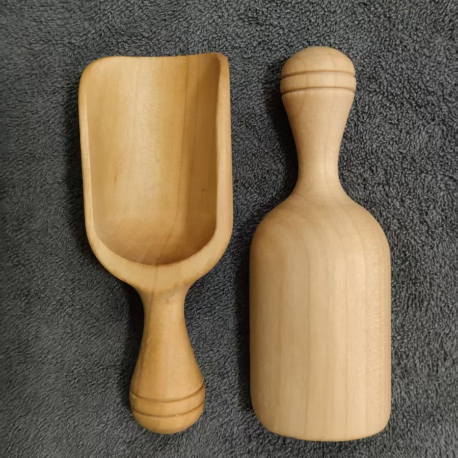 Small Solid Wood Scoop with Short Handle for Tea, Coffee and Dry Goods