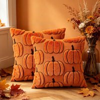 Textured Pumpkin Pillow Cover – Fall Decorative Throw Pillowcase