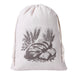 Reusable Cotton Linen Bread Storage Bag Rabbit Print Drawstring Bakery Pouch