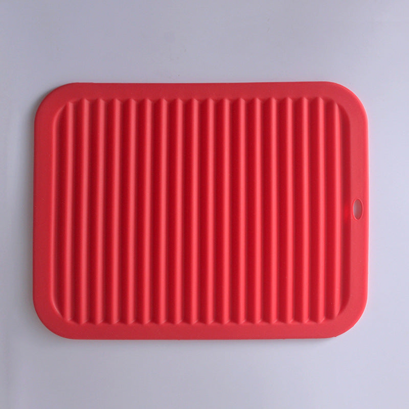 Silicone Dish Drying Mat Thick Heat Resistant Kitchen Countertop Draining Pad