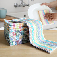 Striped Cotton Dish Cloths, 4-Pack Kitchen Towel Set