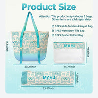 3-Piece Mahjong Storage Bag Set – Portable Carryall Tote, Tile Bag & Pusher Holder for Mahjong Accessories, Travel, Game Night & Home Storage