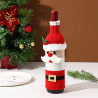 Christmas Knitted Wine Bottle Cover with Santa and Snowman Designs