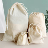 Cotton Drawstring Bag, 30 x 40 cm Eco-Friendly Canvas Storage Tote