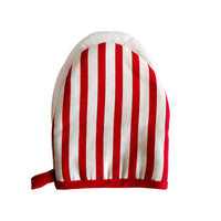 Cotton Mini Oven Mitt – 18 × 14 cm Striped and Polka Dot Heat-Resistant Pot Holder with Hanging Loop