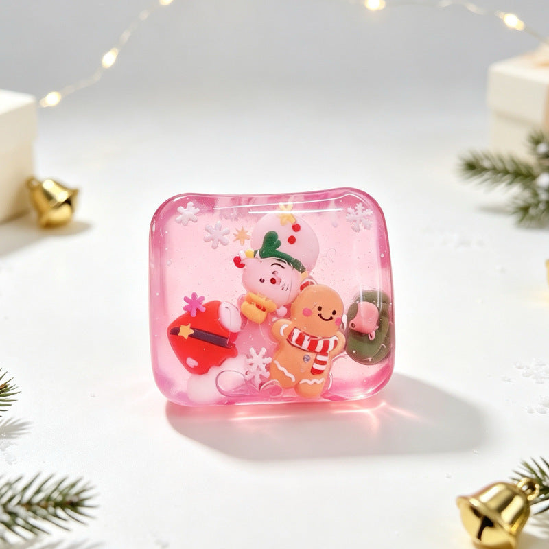 Christmas  Squishy Toy – 5.5CM Cute Holiday Sensory Squeeze Block with Mini Christmas Figures, Soft Stress Relief Fidget Toy