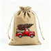 Christmas Burlap Drawstring Gift Bag Rustic Reindeer Santa Snowman Holiday Candy Favor Packaging Pouch