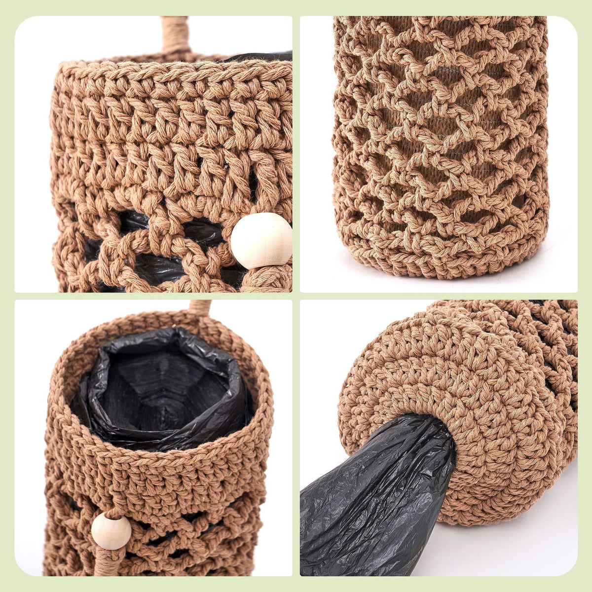 Hanging Mesh Grocery Bag Holder Wall Mounted Kitchen Organizer