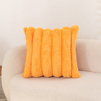 Ribbed Faux Rabbit Fur Throw Pillow Cover 45 x 45 cm