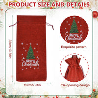 Christmas Wine Gift Bag – Drawstring Bottle Gift Sack for Wine & Champagne