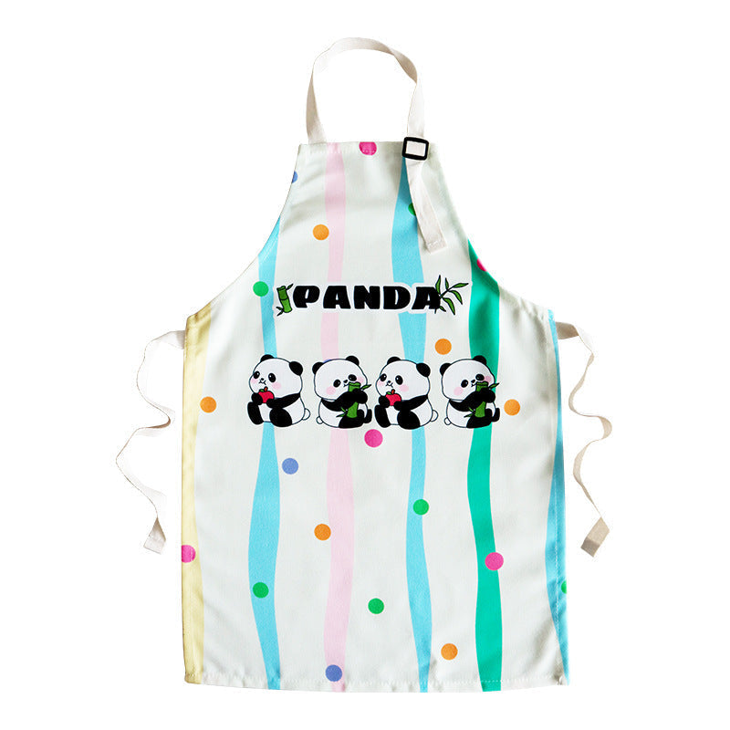 Heavy Duty Canvas Kids Apron, Panda Print Children's Cooking & Craft Apron