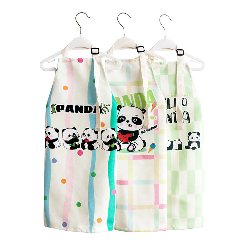 Heavy Duty Canvas Kids Apron, Panda Print Children's Cooking & Craft Apron