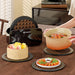 Rattan-Style Round Silicone Coaster Set with Storage Holder, 4-Piece Heat-Resistant Table Coasters