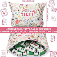American Mahjong Storage Bag Set, Beige Floral Print 3-Piece Organizer