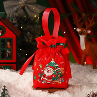 Christmas Drawstring Apple Gift Bag Candy Treat Pouch