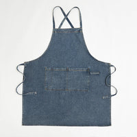 Denim Apron for Kitchen, Adjustable Multipurpose Work Apron with Pockets