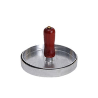 Hamburger Patty Press – Round Metal Burger Mold with Wooden Handle for Homemade Beef Patties, BBQ, Grill, Restaurant & Kitchen Use
