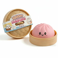 Cute Steamed Bun Squishy Stress Relief Toy with Bamboo Steamer Container