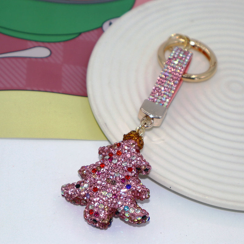 Christmas Tree Rhinestone Keychain Festive Bag Charm Accessory