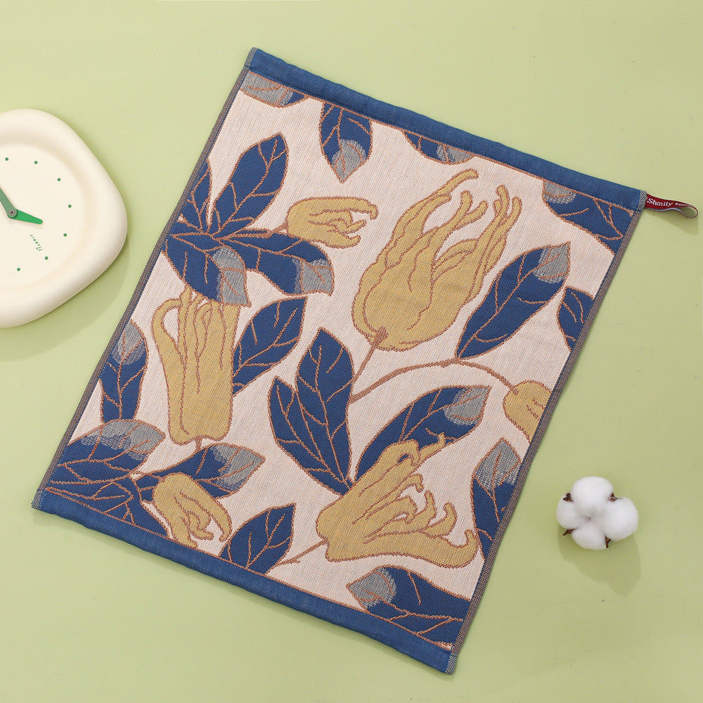Four Layer Cotton Gauze Hand Towel Floral Printed Soft Absorbent Washcloth