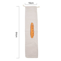 Reusable Linen Bread Bag, Drawstring Toast and Baguette Storage Bag