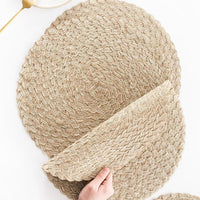Farmhouse Woven Placemat, Heat Resistant Table Mat & Coaster
