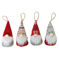 Christmas Gnome Hanging Ornament Set Plush Faceless Santa Decorations
