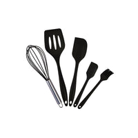 5-Piece Silicone Kitchen Utensil Set with Whisk, Spatulas & Basting Brush