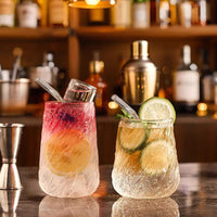Spiral Textured Glass Tumbler – 380ml Vintage Drinking Cup