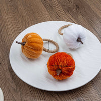Velvet Look Pumpkin Napkin Rings for Thanksgiving Tables
