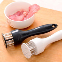 21-Blade Meat Tenderizer Tool – Stainless Steel Needle Steak Tenderizer with Ergonomic Handle, Black or White