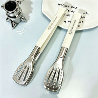 304 Stainless Steel Food Tongs – 23cm Slotted Kitchen Serving Tongs
