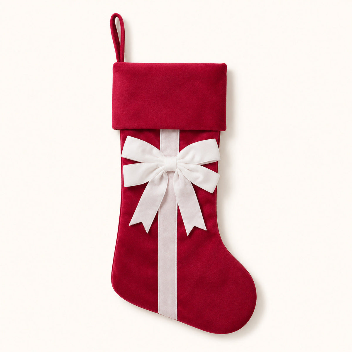 45cm Velvet Christmas Stocking with Bow