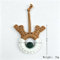 Macrame Reindeer Christmas Ornament – Handmade Cotton Rope Hanging Decoration