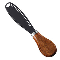 Stainless Steel Butter Knife – Serrated Cheese Spreader with Acacia Wood Handle