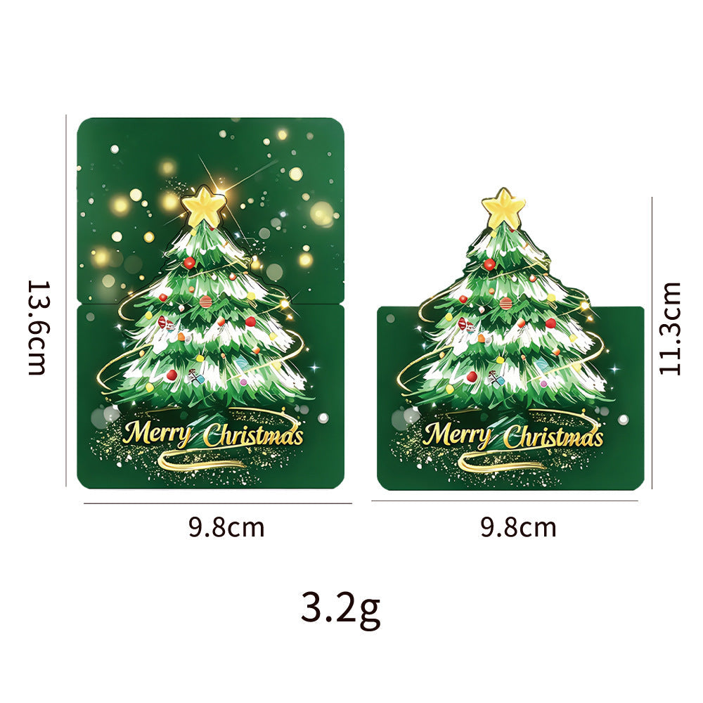 3D Christmas Tree Greeting Card Merry Christmas Pop Up Holiday Card