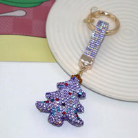 Christmas Tree Rhinestone Keychain Festive Bag Charm Accessory