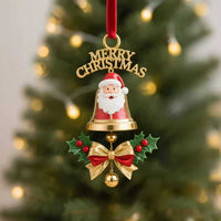 Christmas Acrylic Hanging Ornament Santa Claus Wreath Bell Holiday Tree Decoration
