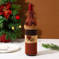 Christmas Knitted Wine Bottle Cover with Santa and Snowman Designs