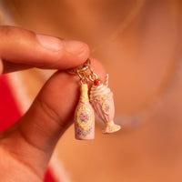 Vintage Floral Charms for DIY Jewelry with Complimentary Heart Clasp Necklace