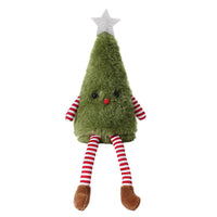 Plush Christmas Tree Doll Long Leg Sitting Holiday Shelf Decoration