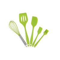 5-Piece Silicone Kitchen Utensil Set with Whisk, Spatulas & Basting Brush