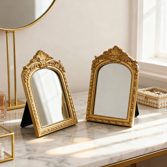 French Vintage Arched Mirror – Decorative Tabletop Vanity Mirror