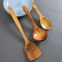 Natural Wooden Cooking Spatula Nonstick Pan Friendly Kitchen Stir Fry Utensil