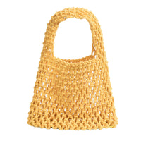 Cotton Rope Crochet Tote Bag – Handmade Woven Shoulder Bag with Inner Lining for Beach, Shopping, Summer & Everyday Use